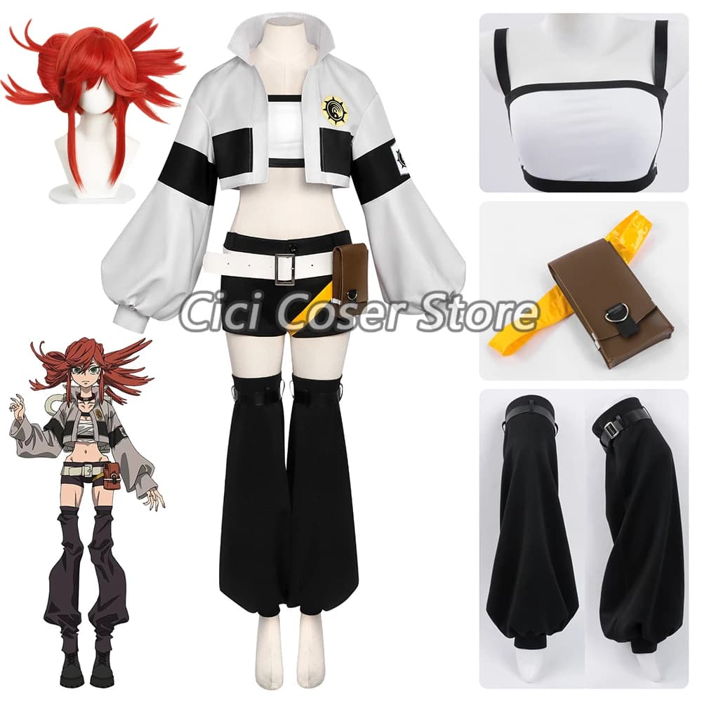 Costume Cosplay Anime Gachiakuta Riyo Reaper con Parrucca, Giacca, Cappotto, Pantaloncini, Uniforme per Donne, Outfit per Halloween e Carnevale
