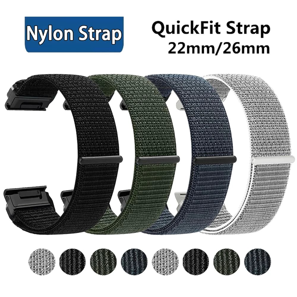 Fascia intrecciata in nylon QuickFit 26mm 22mm per Garmin Fenix 8 E 7 7X 6 6X 5X/Epix Pro 47mm 51mm/TACTIX/Instinto 3 2X/Descent G2 Strap