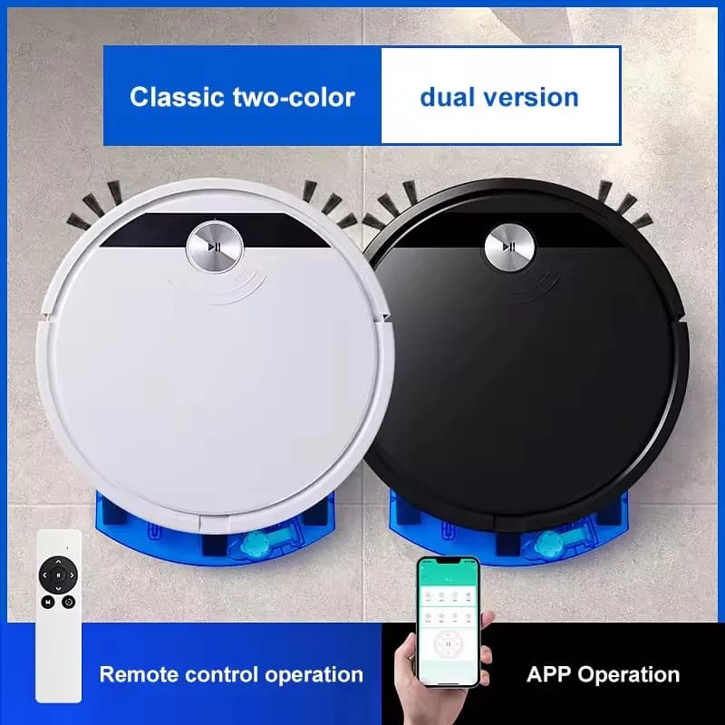 Nuovo Robot Aspirapolvere e Lavapavimenti Intelligente con Controllo App, Grande Potenza di Aspirazione 2800Pa, per Pulizia a Secco e Umido
