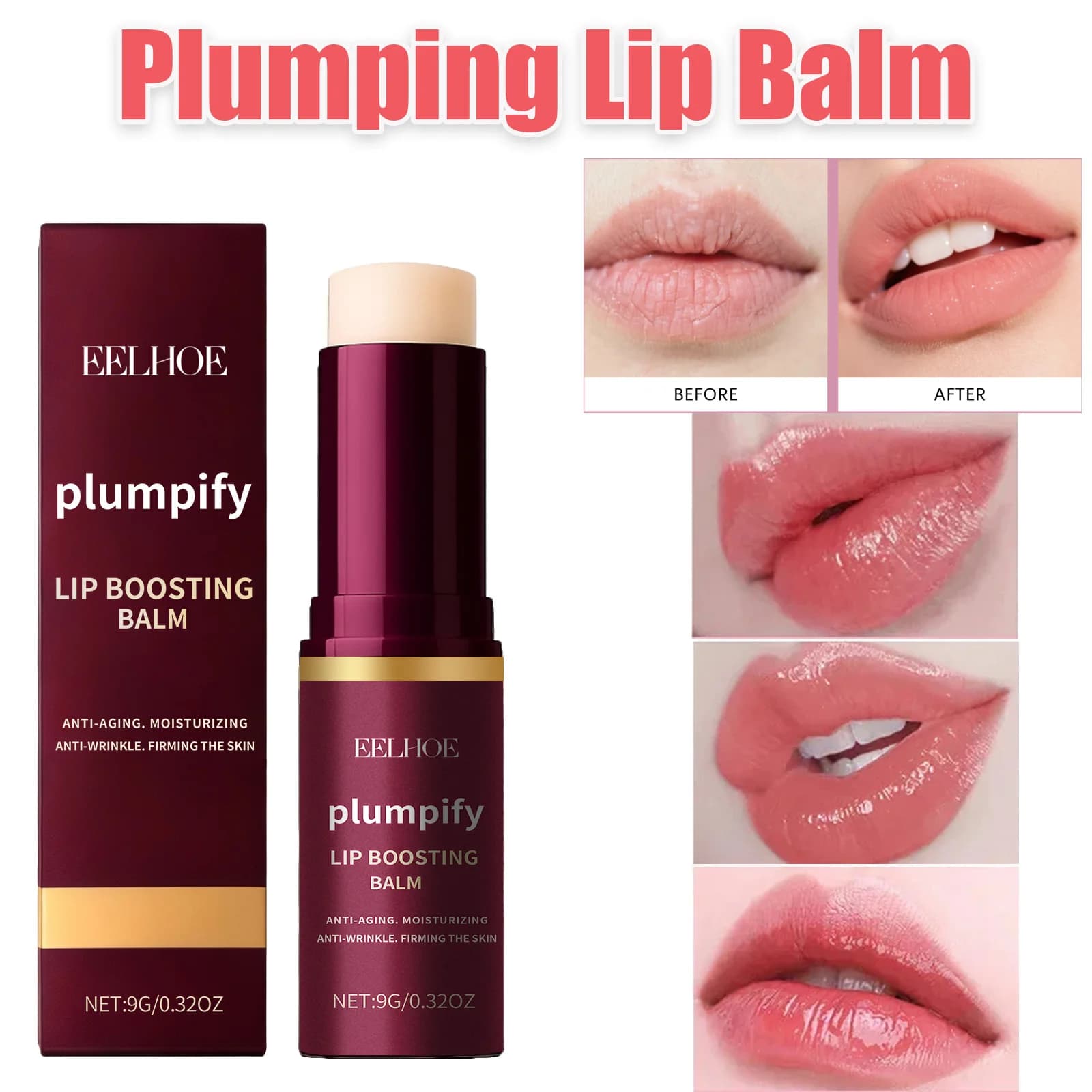 Plumpify Lip Boosting Balsamo Idratante Rimpolpante Cura delle labbra sexy Dissolvenza Linee delle labbra Nutriente Riparazione Cura delle labbra Trucco Cosmetici