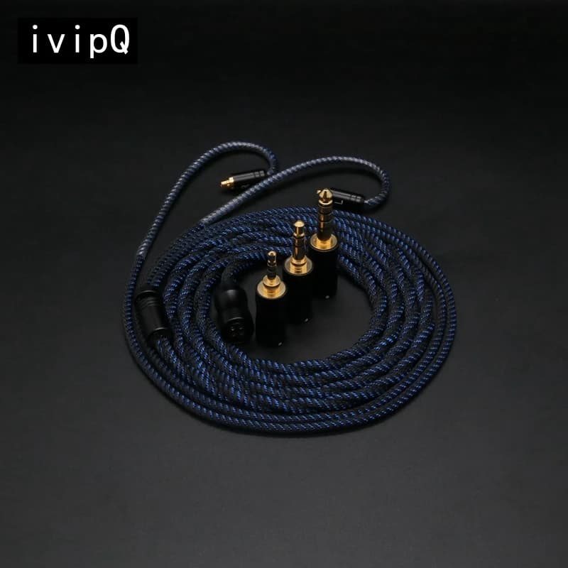 IvipQ-310 Cavo per cuffie intrauricolari, rame monocristallo placcato argento, con spina modulare, supporta 2 pin/MMCX/Dual 3.5/IE900