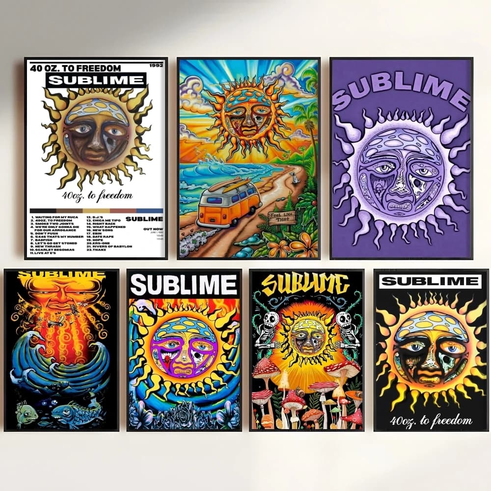 Poster reggae S-Sublime Band, adesivo perfetto, autoadesivo, progettato per la casa, la sala da pranzo, gli uffici, durevole