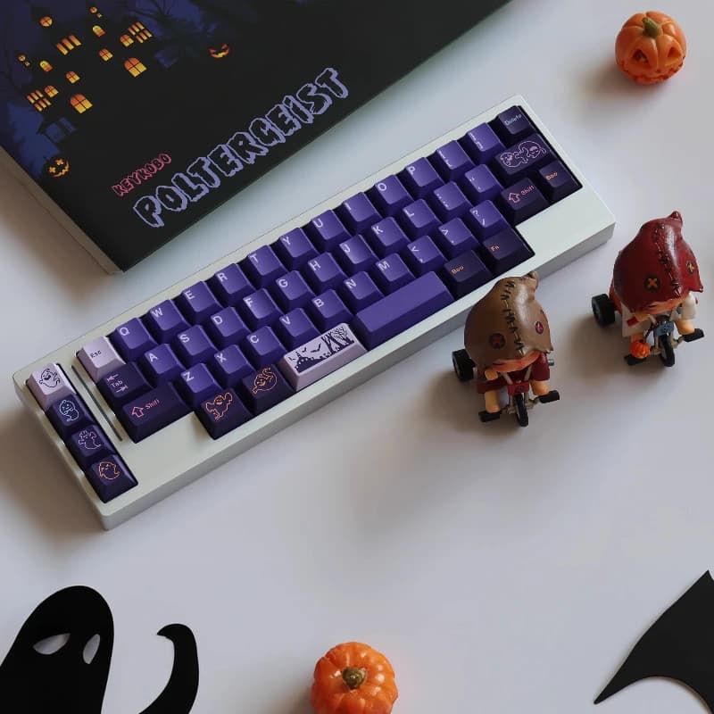 Copritasti per tastiera meccanica Poltergeist in materiale ABS con profilo in ciliegio di Halloween dal design originale