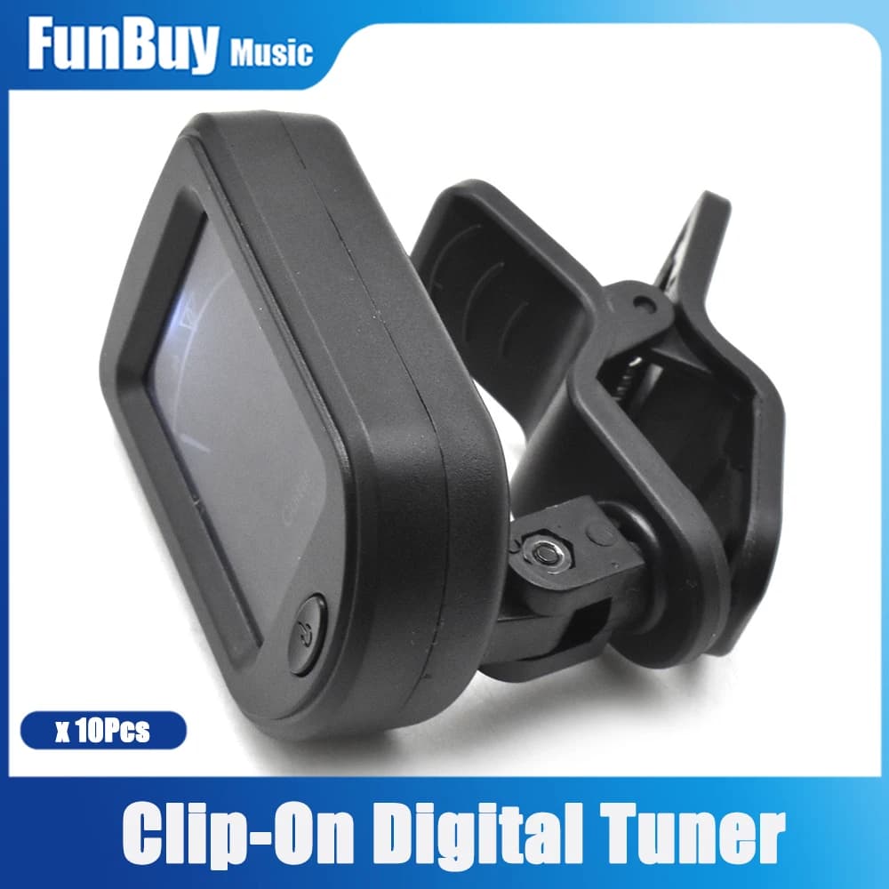 10 pz Clip-On Accordatore per Chitarra Digitale Girevole a 360 Gradi Accordatori Macchine per Chitarra Basso Violino Ukulele Cromatico