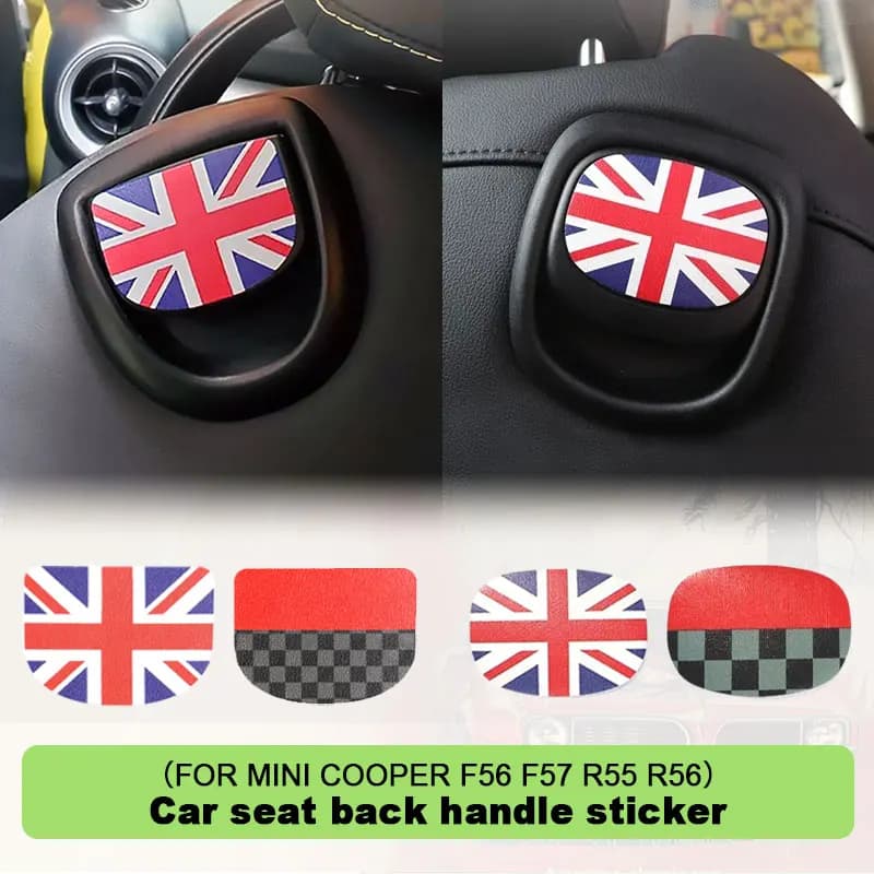 Rear Seat Leather Wall decal For Mini Cooper F56 F57 R56 R57 R57 R58 R59 R61 Interior Auto Decalcomanie Cover for Mini F56