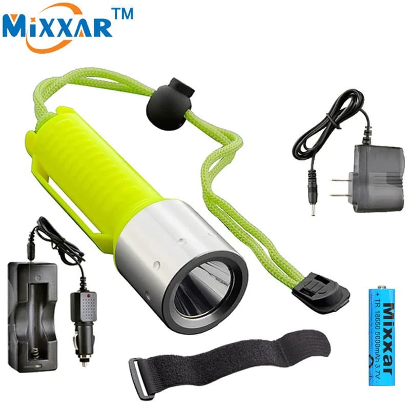 ZK20 Diving Flashlight Q5 LED Lantern Lamp Rechargeable Water Flashlight 18650 Diving Flashlight Dropshipping