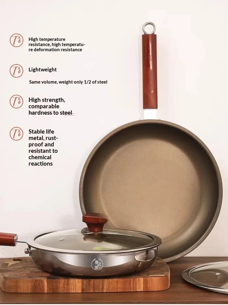 28cm 30cm Titanium Wok Non-stick pan For Domestic Use Steak Tile Induction Stove Gas Wok Special Frying