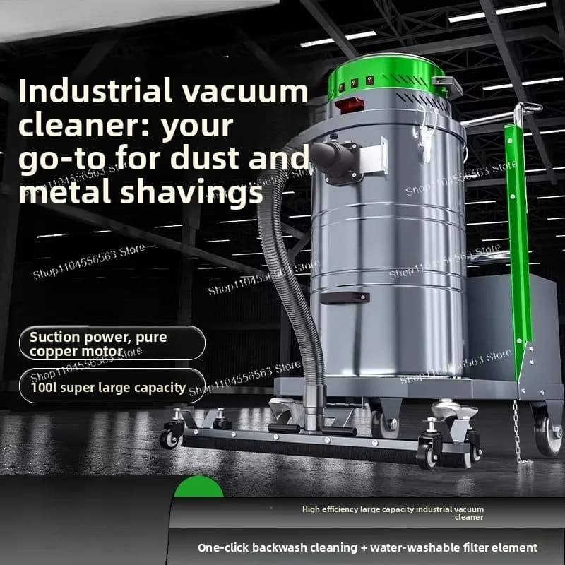 Aspirapolvere Industriale Senza Fili Ricaricabile, Alta Potenza per Uso a Secco e Umido, Rimozione Polvere per Magazzini e Officine