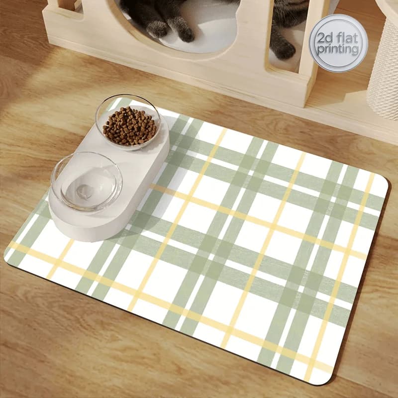 Tappetino Assorbente Antiscivolo per Cani e Cibo, Adatto per Ciotole di Cibo/Acqua, Tappetino da Pranzo per Animali Domestici ad Asciugatura Rapida e Resistente alle Macchie con Base Antiscivolo, Por