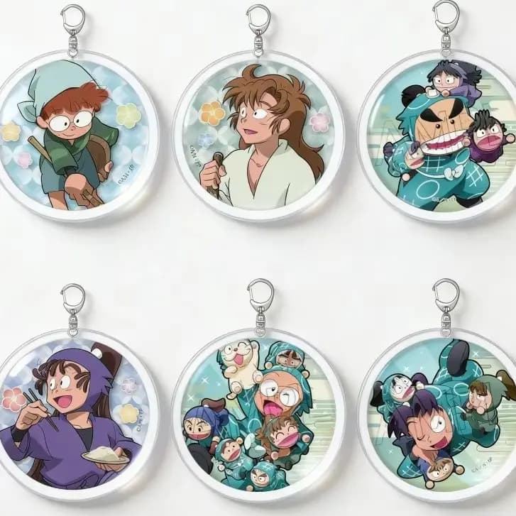 6CM Anime Nintama Rantaro Acrylic Keychain Collecting Pendant Bag Car Keychain Cell Phone Pendant Present Firend Festivals Gifts