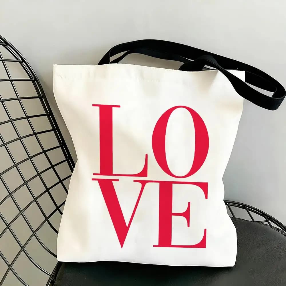 Finlay & Noawords ins Storage Bags Lightweight Canvas Tote Bag Large Capacity Shoulder Shopper Fashion Eco Multi-Purpose Handbag