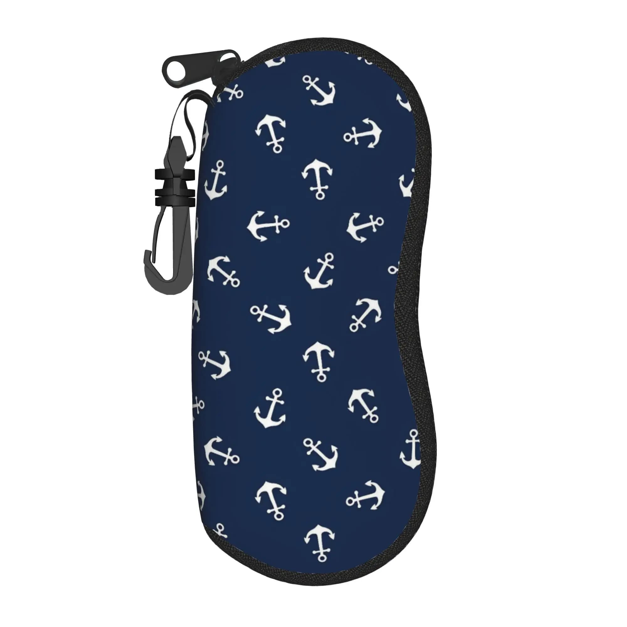 Custodia per Occhiali da Sole a Forma di Ancora Nautica, Custodia da Viaggio Classica per Occhiali, Borsa con Cerniera per Uomo e Donna, Protezione per Occhiali