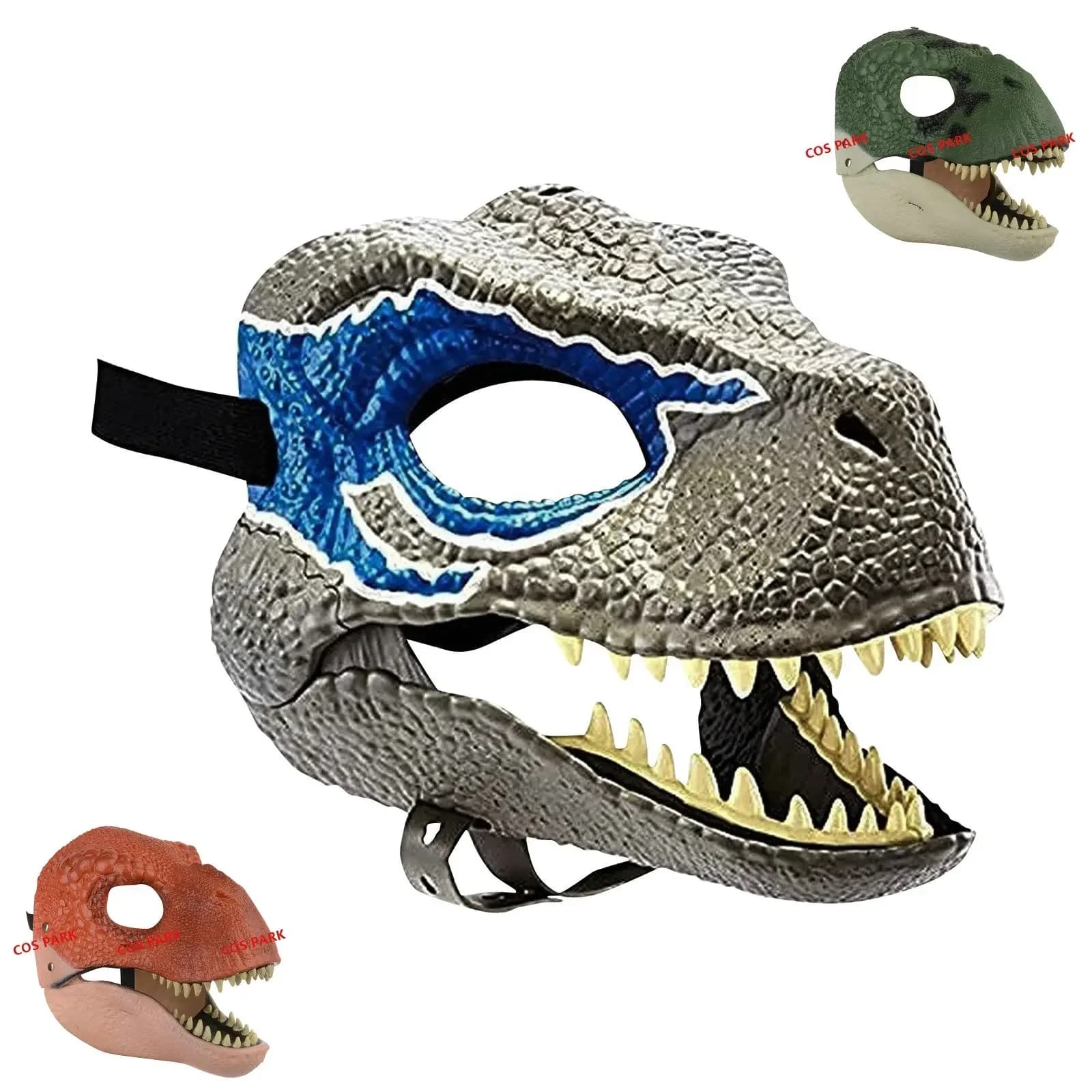 Open mouth cosplay costume with dinosaur dragon mask for kids Mascara latex Dragon horror mobile jaw for adults