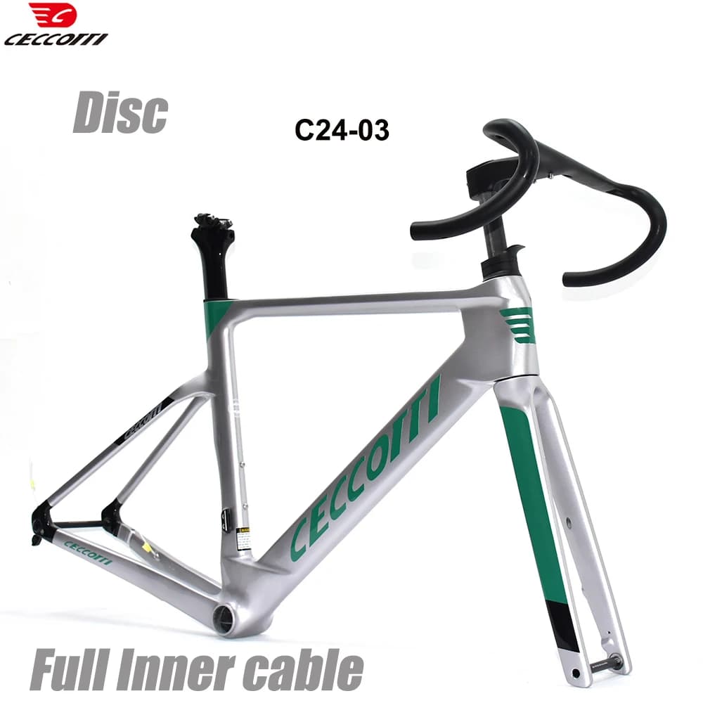 CECCOTTI Telaio per bici da strada con cavo completamente nascosto, telaio per bicicletta in fibra di carbonio T1000, adatto per ruote 700C e pneumatici da 30 mm