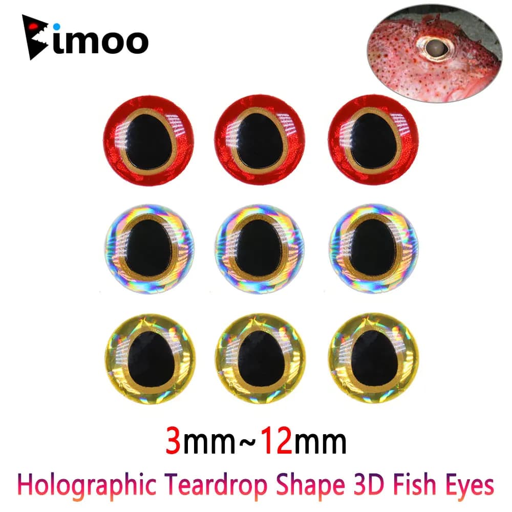 100 pcs Holograph 3D Water Fish Eyes Salad Streamer Mosque Ligating Material Handmade Masks Dolls Fishing Eyes Jig Lure Making