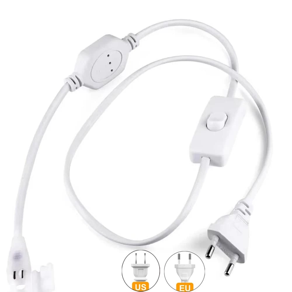Spina UE per spina di alimentazione per striscia LED COB 220 V con cavo interruttore a pulsante, linea di interruttori a nastro LED 110 V con spina americana