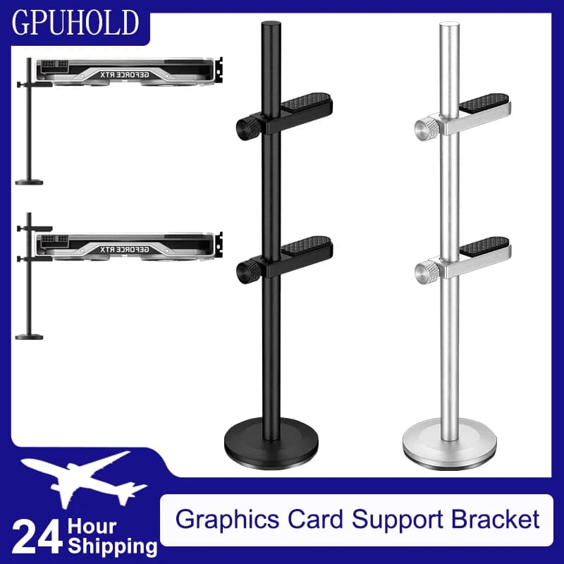 GPUHOLD Supporto per scheda grafica universale in alluminio Supporto GPU Supporto per custodia per PC desktop Supporto per scheda video