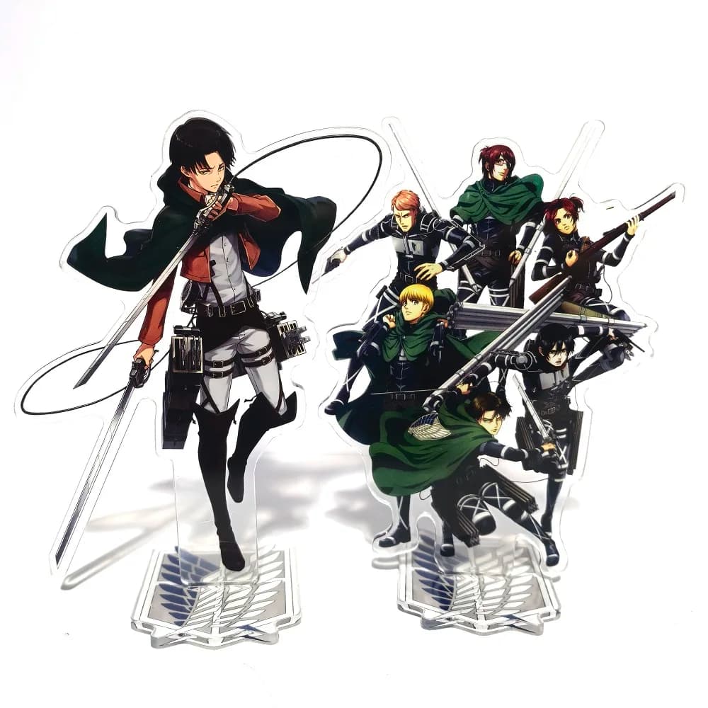 Attacco su Titano Acrilico In Piedi Eren Mikasa Levi Erwin Armin Anime Action Figures Lupo Titano 16 cm Modello Giocattoli Decor Giocattoli Per Il Capretto