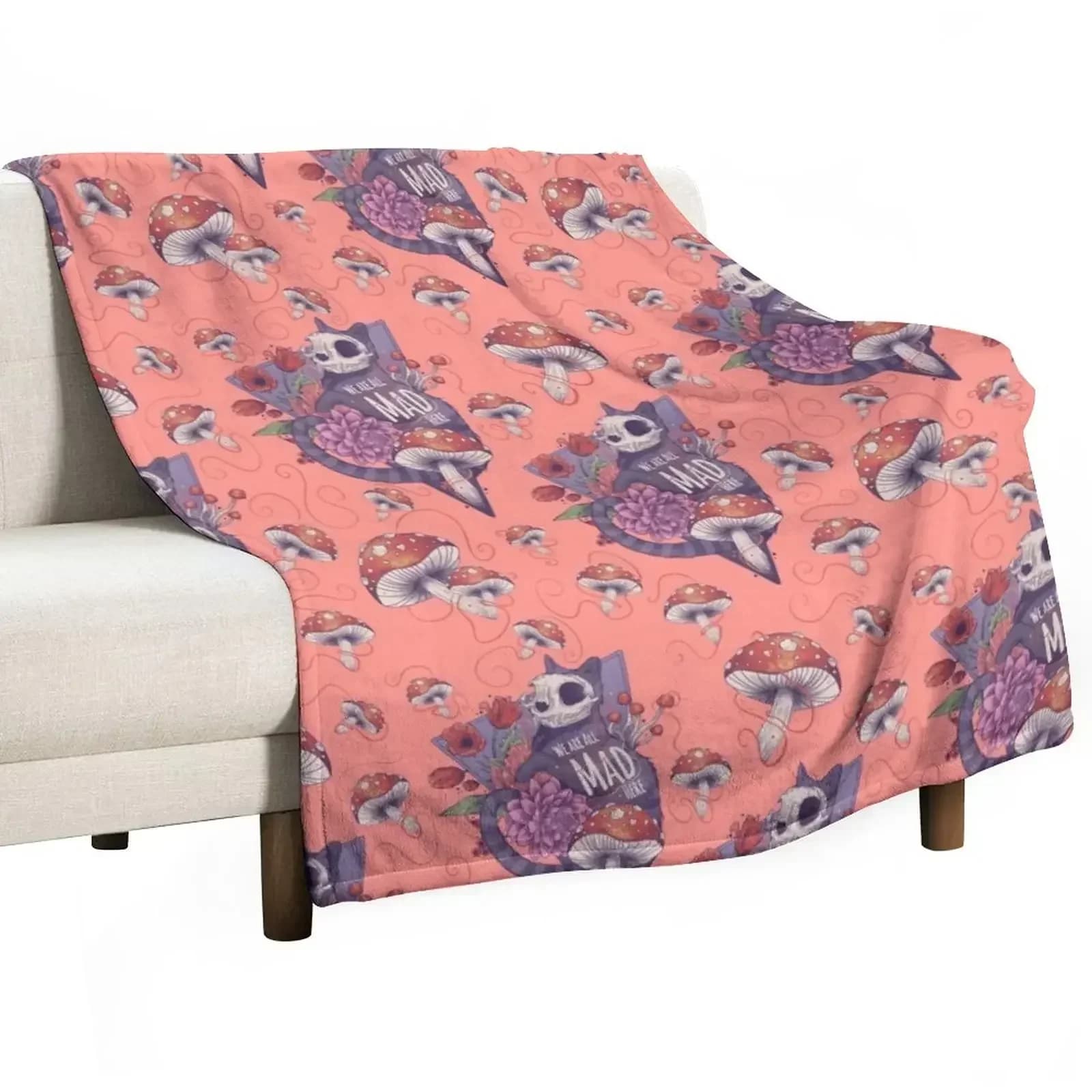 We are all mad here Throw Blanket Beautifuls Giant Sofa Bed covers Warm Sleeping Bag Picnic Blankets
