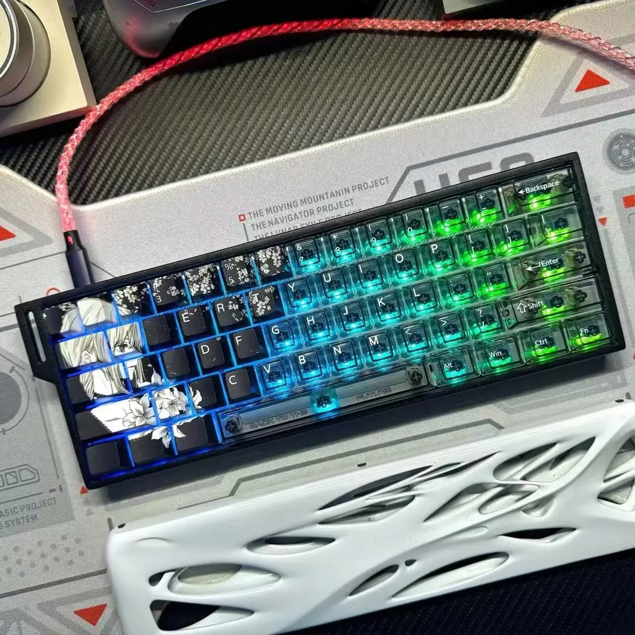 150 tasti Makima Anime Copritasti PBT PC Keycap Chreey Copritasti Traslucido Copritasto Dye-sub Tappi per tastiera meccanica per 64/68/71/108