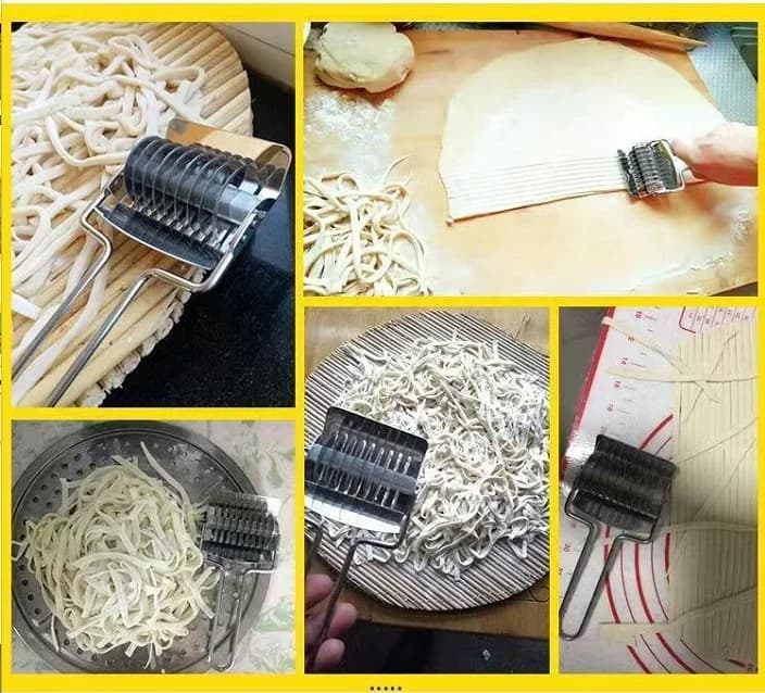 Taglierina manuale per noodle in acciaio inossidabile Macchina per noodle a rulli Tagliatelle per fast food Macchina per laminare pasta Gadget Utensili da cucina