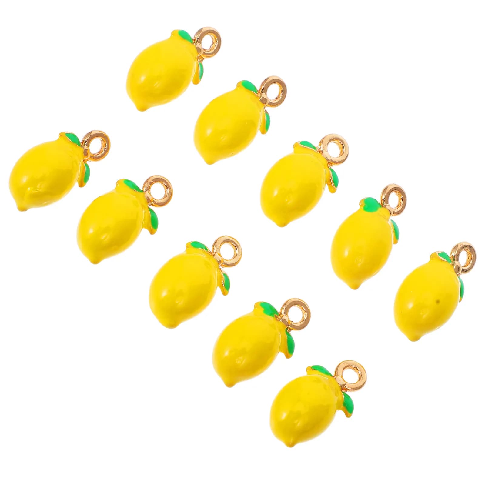 10 Pezzi Ciondoli a Forma di Limone, Design Realistico, Accessori Estivi a Tema Frutta per Creazione Gioielli Fai da Te, Portachiavi, Braccialetti, Collane