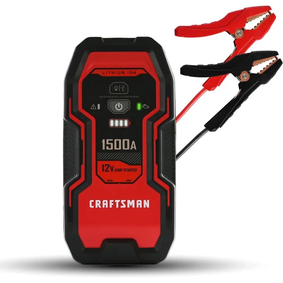 Avviatore di emergenza per batteria per auto al litio da 1500 A e alimentatore portatile/scatola di salto Soluzione 3 in 1 Ricarica USB da 2,4 A per Pow 12 V