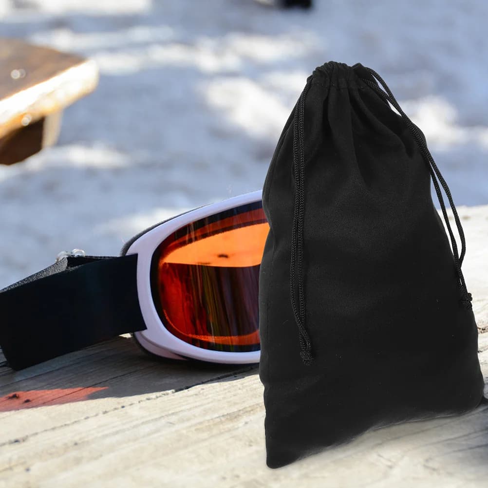 5 Pezzi Borsa Porta Occhiali da Sci con Coulisse Morbida, Custodia da Viaggio per Occhiali, Astuccio Protettivo per Occhiali da Neve per Esterni