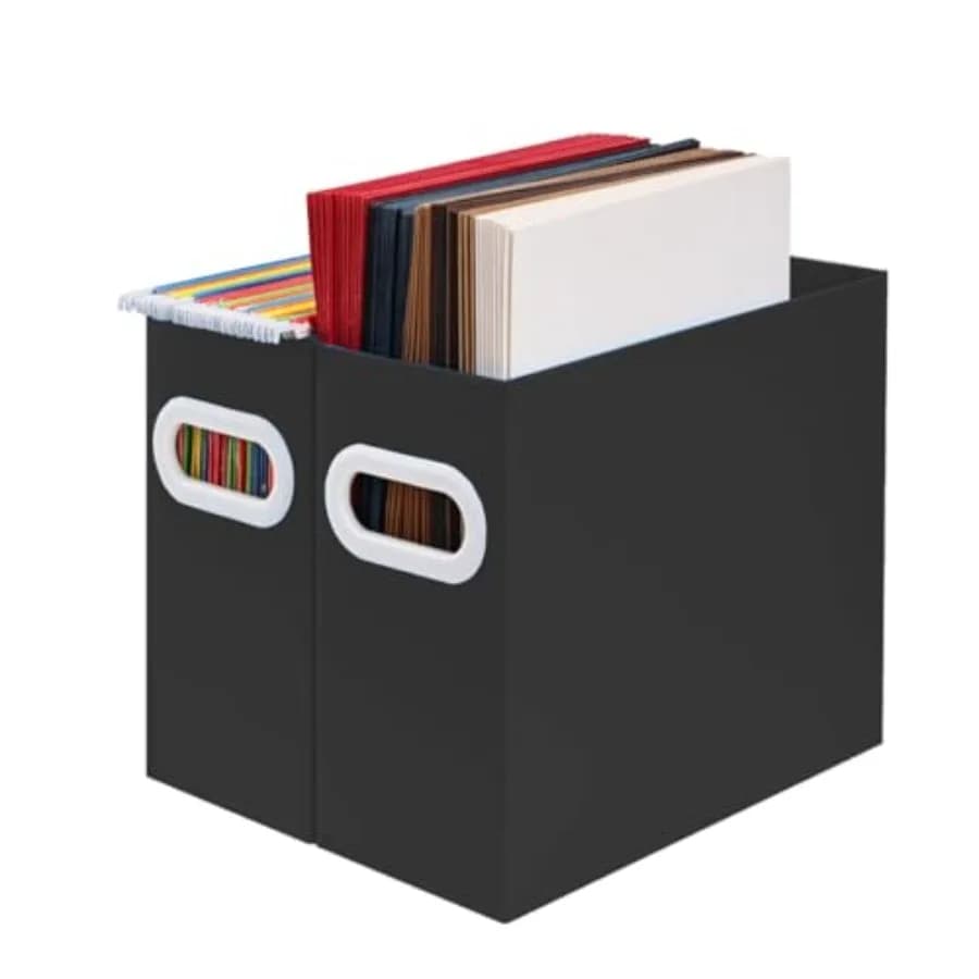 Hanging File Organizer, Cardboard File Folder Organizer for, Desk Documents Storage Box, Portable File Folder Holder Boxes for