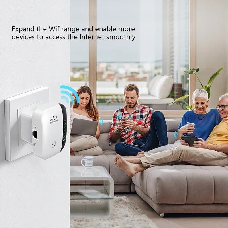 Amplificatore di segnale ripetitore WiFi 300M Spina USA UE Potenziatore di rete per router domestico attraverso la copertura mobile della camera da letto a parete