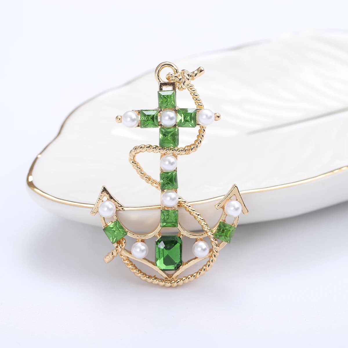 Spille con ancore di strass alla moda per donna Perle unisex Spille stile Barthes Banchetti Zaino per feste Regali Accessori per gioielli