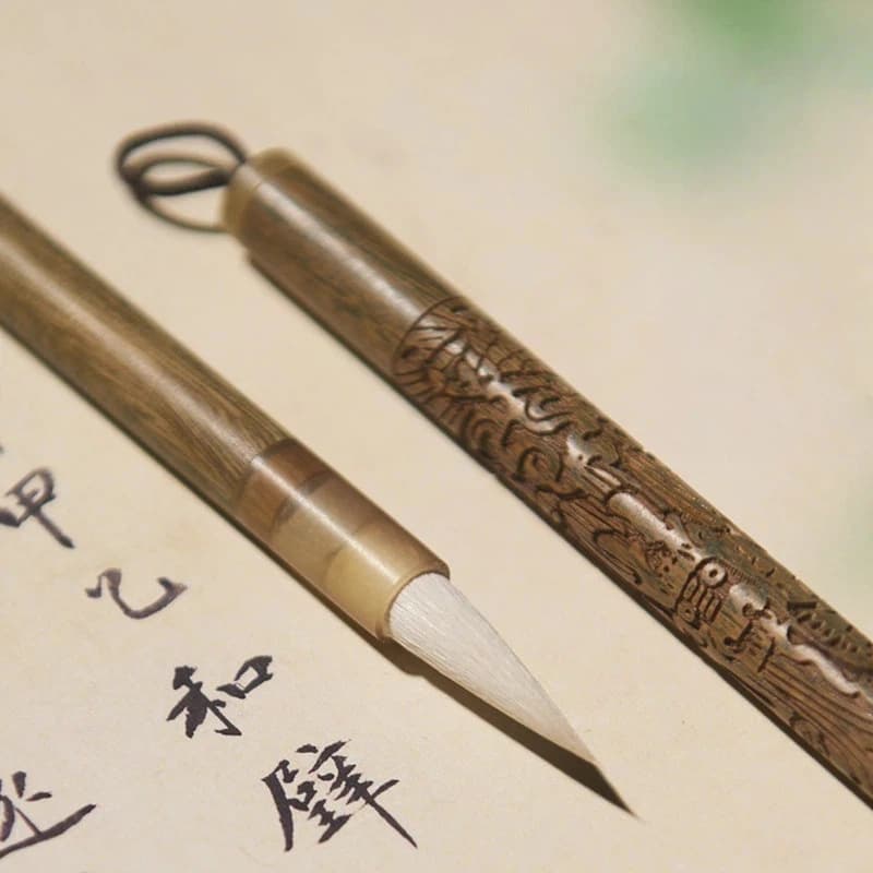 Professional Chinese Calligraphy Brush Set Wolf Half Goat Hair Regular Script Middle Brush for Beginners Adults Painting Brush