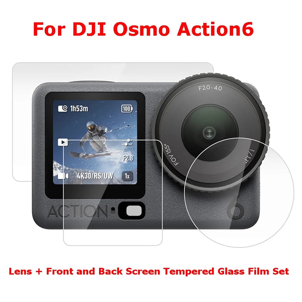 For DJI Osmo Action6 Set of protections for tempered glass lenses with total coverage Accessories for action room
