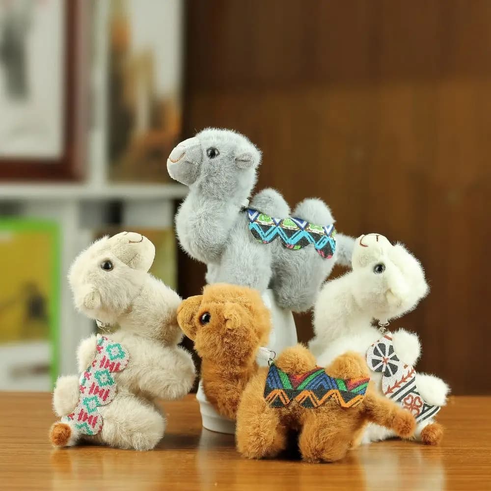 Gifts Camel Keychain Soft Stuffed Patterned Saddle Camel Bag Charm Cute Style Desert Camel Key Ring Purse Accessories