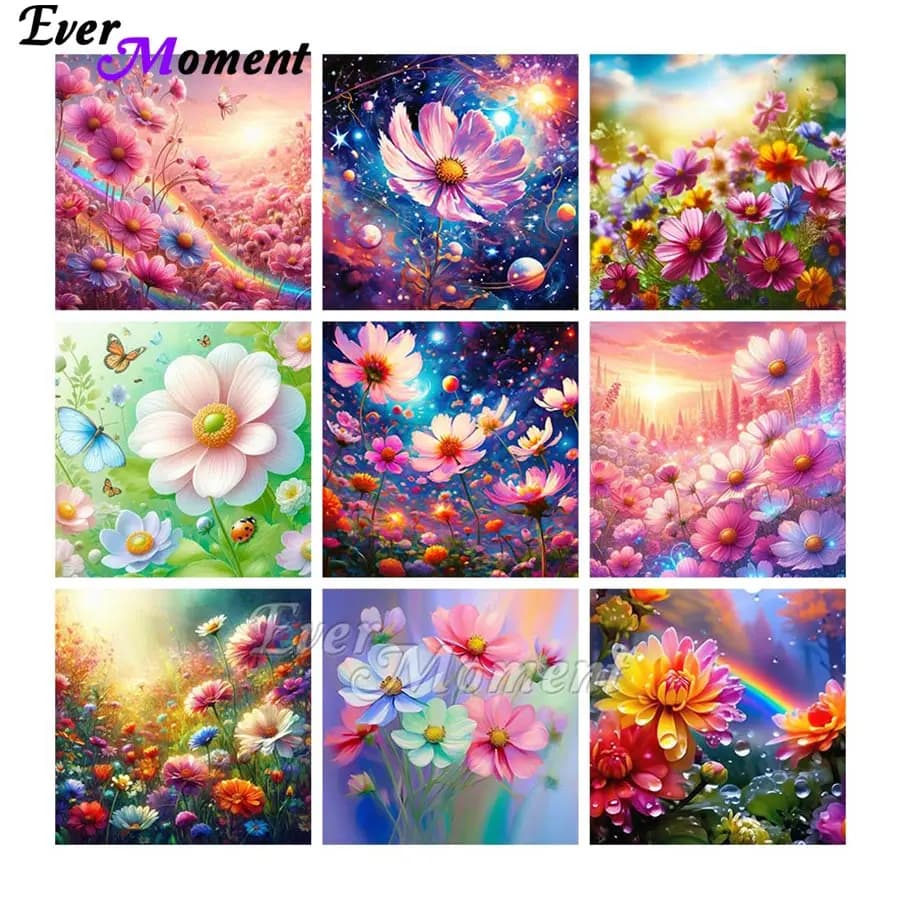 Colla sagomata 5D AB Kit di pittura artistica con diamanti Bellissimi fiori Paesaggio Mosaico Ricamo Estetico Room Decor ASF2893