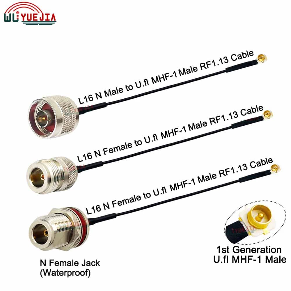 uFL/u.FL/MHF-1 Spina Maschio a L16 N Spina Maschio/Antenna WIFI N Femmina Impermeabile Cavo RF L16 N Cavo di Prolunga Pigtail RF 1.13