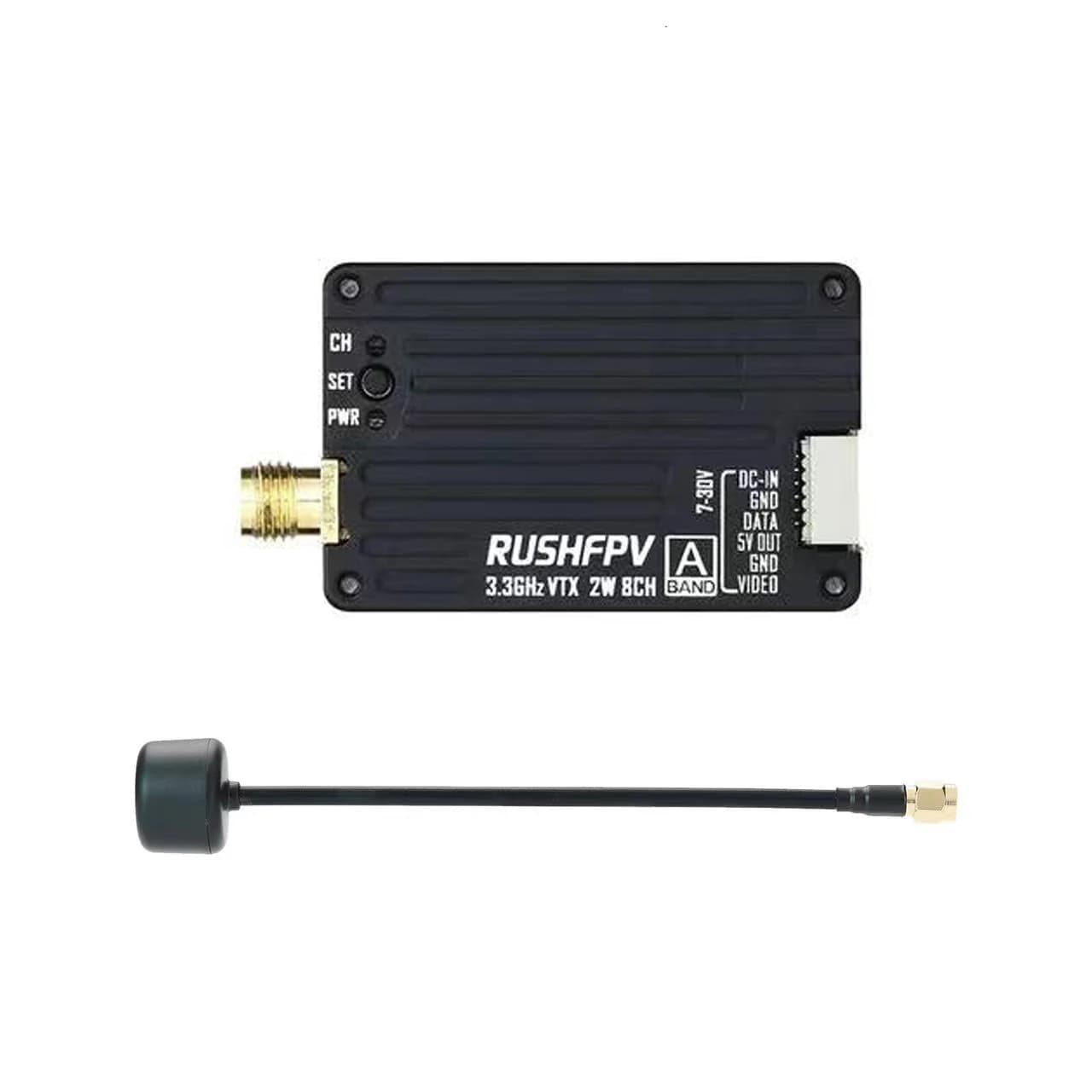 Video transmitter FPV VTX 3.3GHz 2W 2000mW Long Raggio with DVR receiver module for RC FPV drones RushFPV