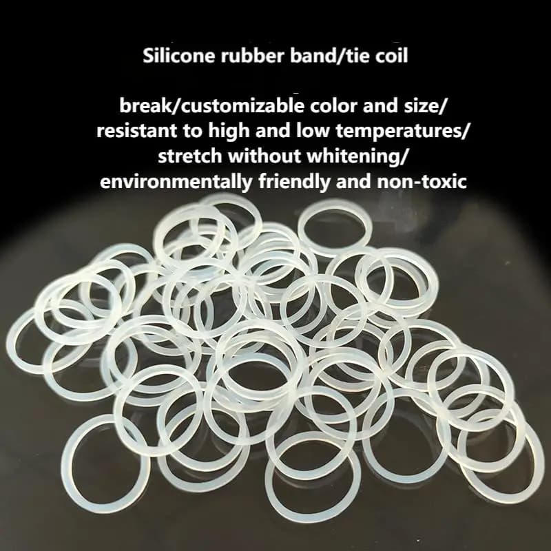 Transparent Silicone Rubber Band Storage Strap Coil High Elasticity Zip Tie Black Rubber Band Data Cable White Zip Tie