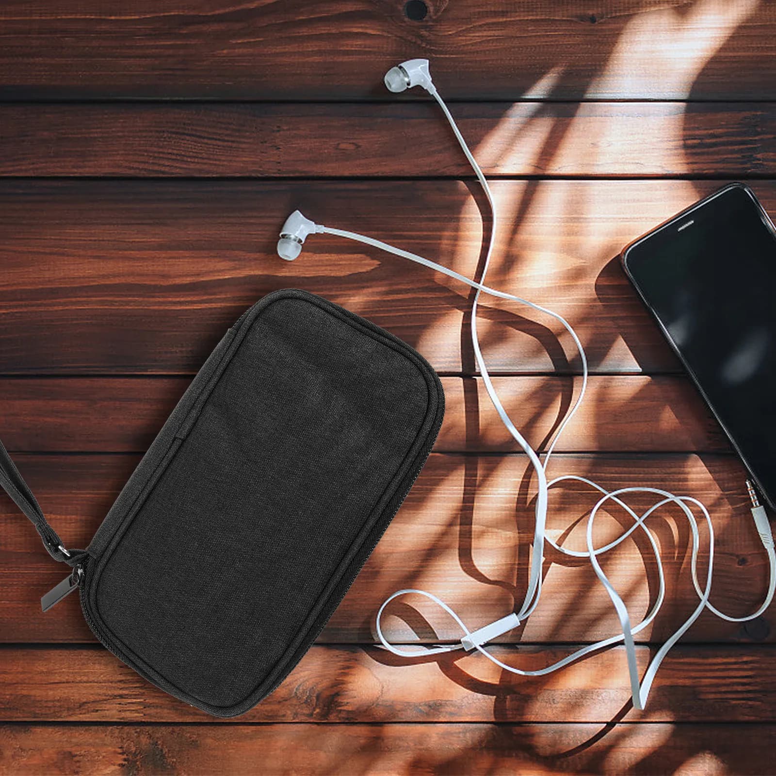 Custodia Protettiva da Viaggio per Power Bank in Tessuto Oxford, Organizer Elettronico Portatile per Power Bank, Cavi Dati, Auricolari e Caricabatterie