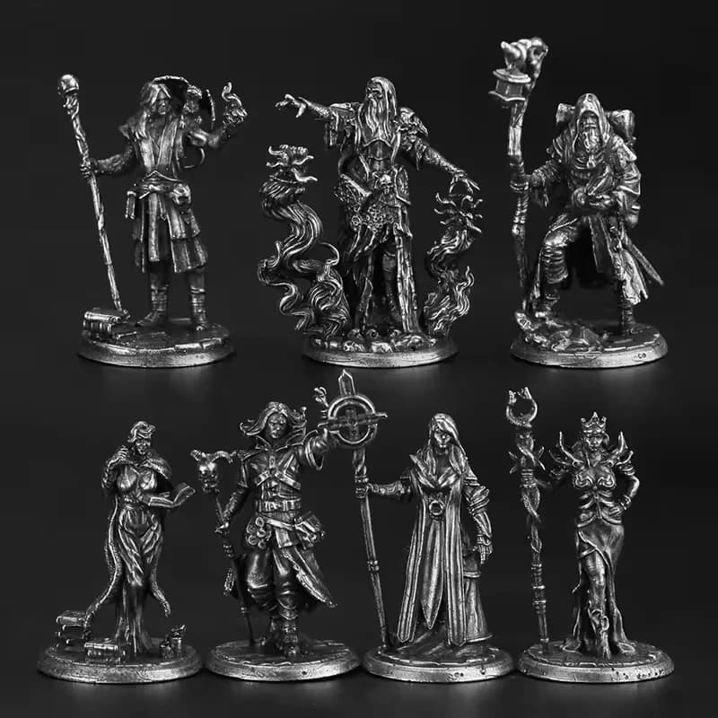 Modellino in Metallo Bronzo di Drago e Soldato delle Dungeon, Ornamento da Scrivania Fatto a Mano, Giocattoli per Scacchi, Regali e Accessori