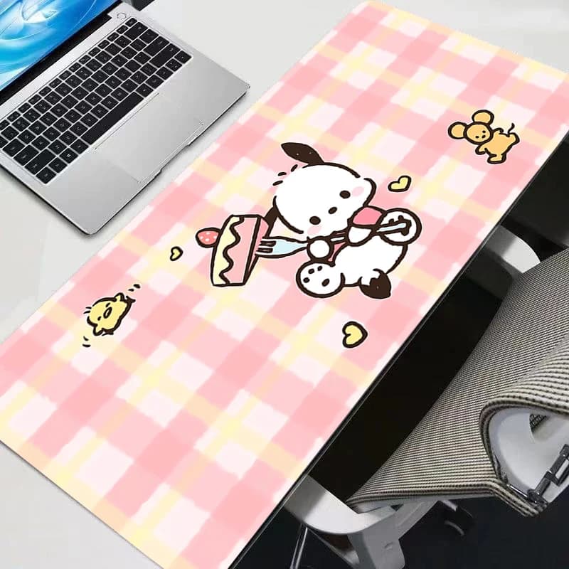 Tappetino per mouse grande XXL da gaming Pochacco, tappetino da scrivania per tastiera, tappeto in gomma, tappetino per mouse resistente per notebook