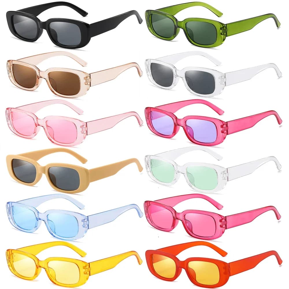 Women's Steampunk Sunglasses with Rectangular Frame Jelly Color UV400 Cycling Sunglasses Cycling Glasses Summer Glasses