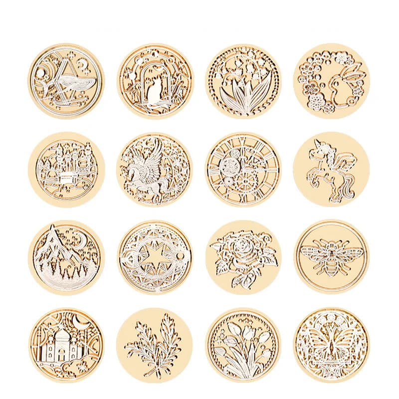 Star sky Lotus Rose Pattern Wax Seal Stamp Retro sealing wax stamp Replace head Flowers Leaf Decorate Gift