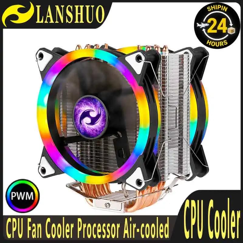 LANSHUO Dissipatore di Calore per CPU con 4/6 Tubi di Calore e Ventola da 120mm, Compatibile con LGA1700 1851 2066 x99 AM4 AM5 2011 115x 1200