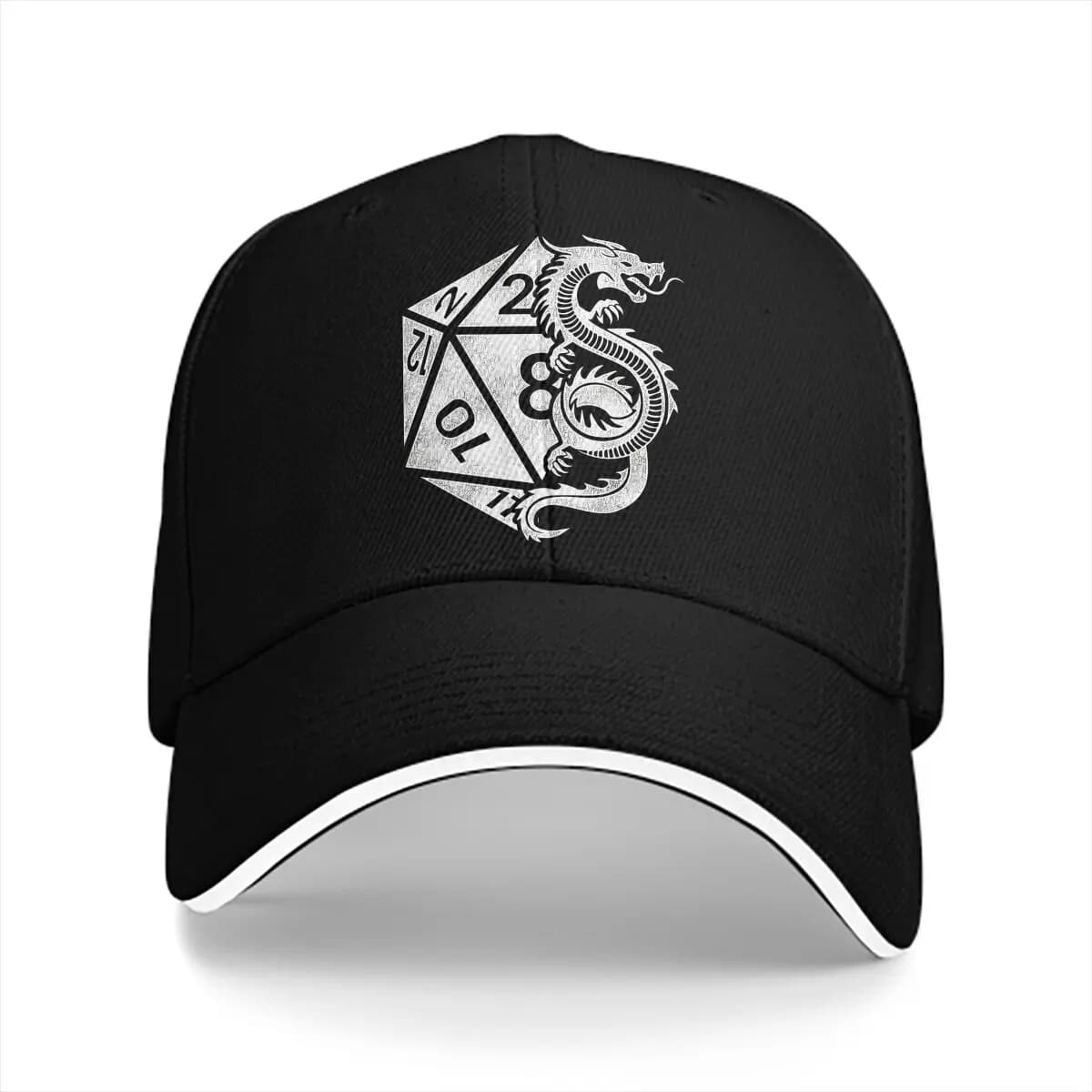 Pure Color Dad Hats Dragon Poly Dice D20 Dungeon Dice Men's Hat Sun Visor Baseball Caps DND Game Peaked Cap