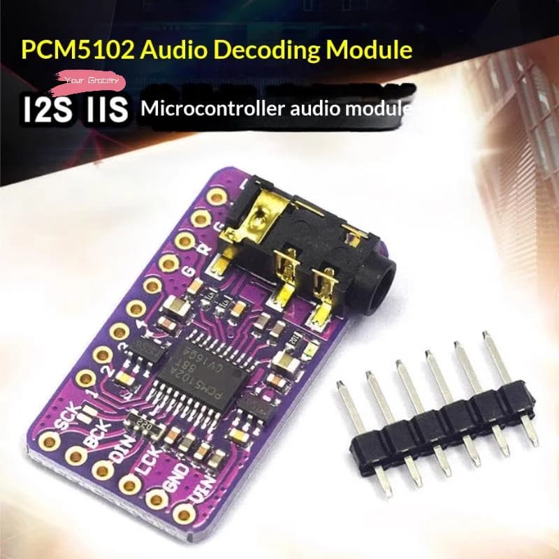 Modulo Decoder DAC I2S Y-PCM5102A, Scheda Audio Digitale PCM5102 per Raspberry Pi in Formato PHAT