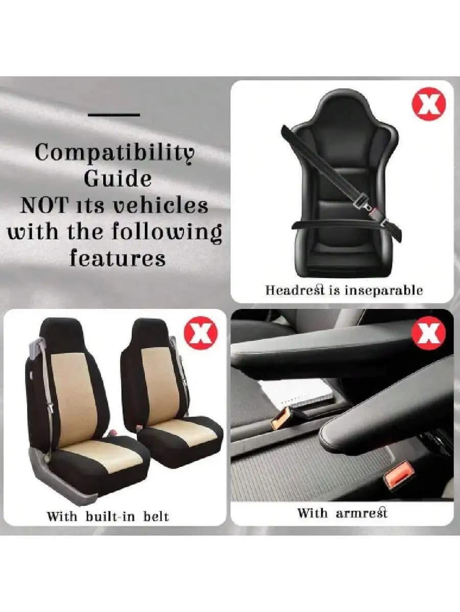 Universal Car Seat Covers Set With Steering Wheel Cover And Seat Belt Pads Boho Style