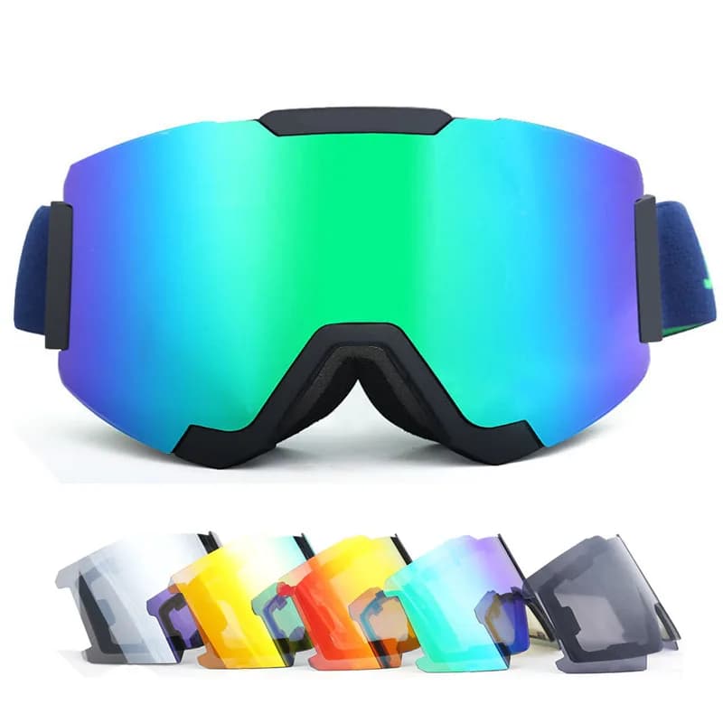Occhiali da sci antiappannamento ad alta definizione Occhiali da motoslitta invernali Sport all'aria aperta Occhiali da sci magnetici da pattinaggio UV400