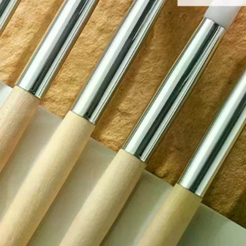 Palo di legno in silicone Pennello per penna per nail art Punta per smalto gel UV Immagine 3d Fai da te Punteggiatura Pennelli per smalto Penna per scultura Strumento per manicure fai da te