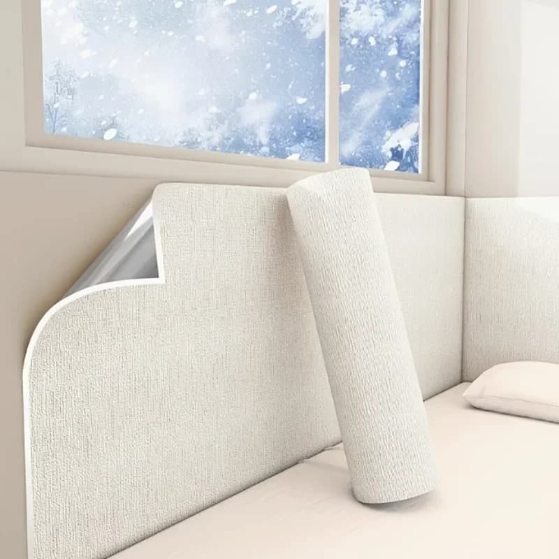 Pannello Murale in Schiuma Autoadesiva Largo 50cm, Texture 3D in PVC Effetto Lino, Impermeabile, Insonorizzante, Rimovibile per Soggiorno, Camera da Letto, Decorazione Casa